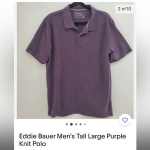 Eddie Bauer Purple Knit Polo, Size L